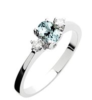 Anello Lunatica Donna in Oro Acquamarina 0.30 Ct AAM50 - AAM50